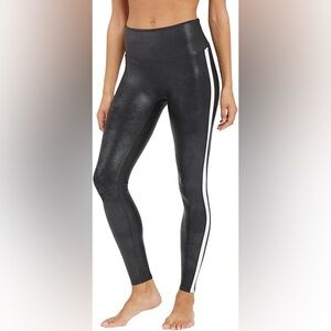 Spanx Faux Leather Stripe Leggings small
